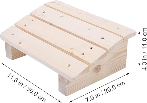 Miniatura 7 de STOBOK Reposapiés de madera para debajo del escritorio, banco inclinado reposapiés, reposapiés ergonómico, taburete de mesita de noche para oficina,