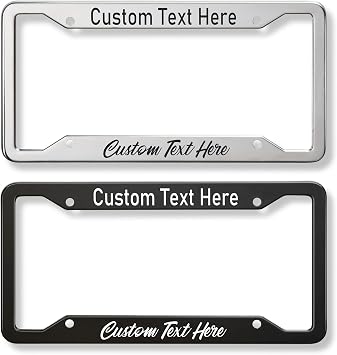 Stainless Steel Custom License Plate Frame - Rust-Proof Metal Car License Plate Holder for Front or Rear - Automotive Exterior Car Accessories for Women and Men - Including Screws Sliver