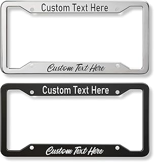 Stainless Steel Custom License Plate Frame - Rust-Proof Metal Car License Plate Holder for Front or Rear - Automotive Exterior Car Accessories for Women and Men - Including Screws (Sliver)