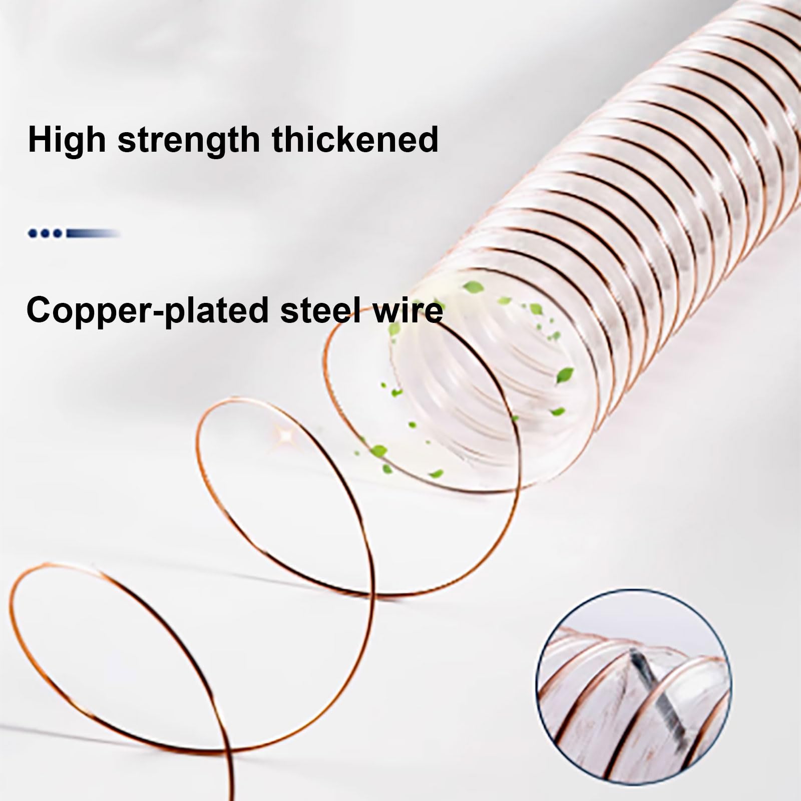 Manguera de recolección de polvo de PU de 1 m - Manguera de vacío transparente flexible for extractores de polvo industriales(270mmx1.5mm)