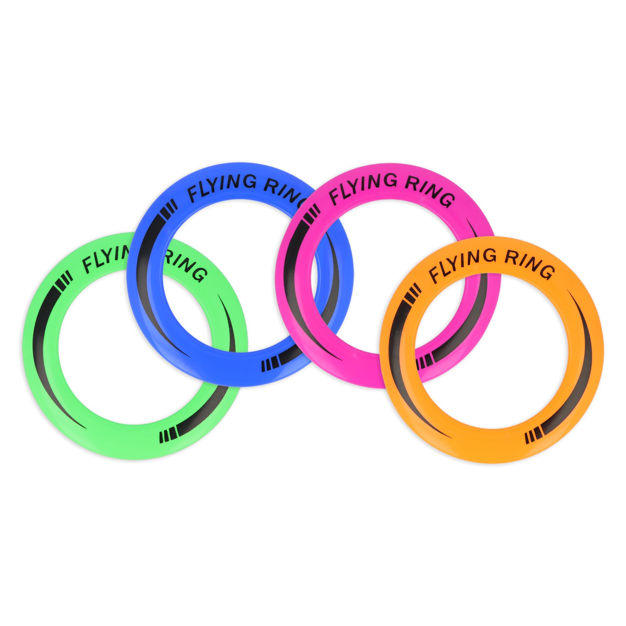 Flying Discs 25cm for Kids & Adults  Assorted Neon Colours Flying Rings Outdoor Summer Toy for Garden Beach Park Games (Assorted Flying Discs, 6, count)