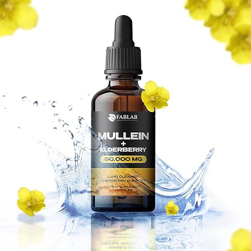 Miniatura 2 de FabLab Extracto de hoja de gordolobo con saúco, 2 onzas líquidas, fabricado en Estados Unidos, gotas para un mejor pulmón, tintura de gordolobo para
