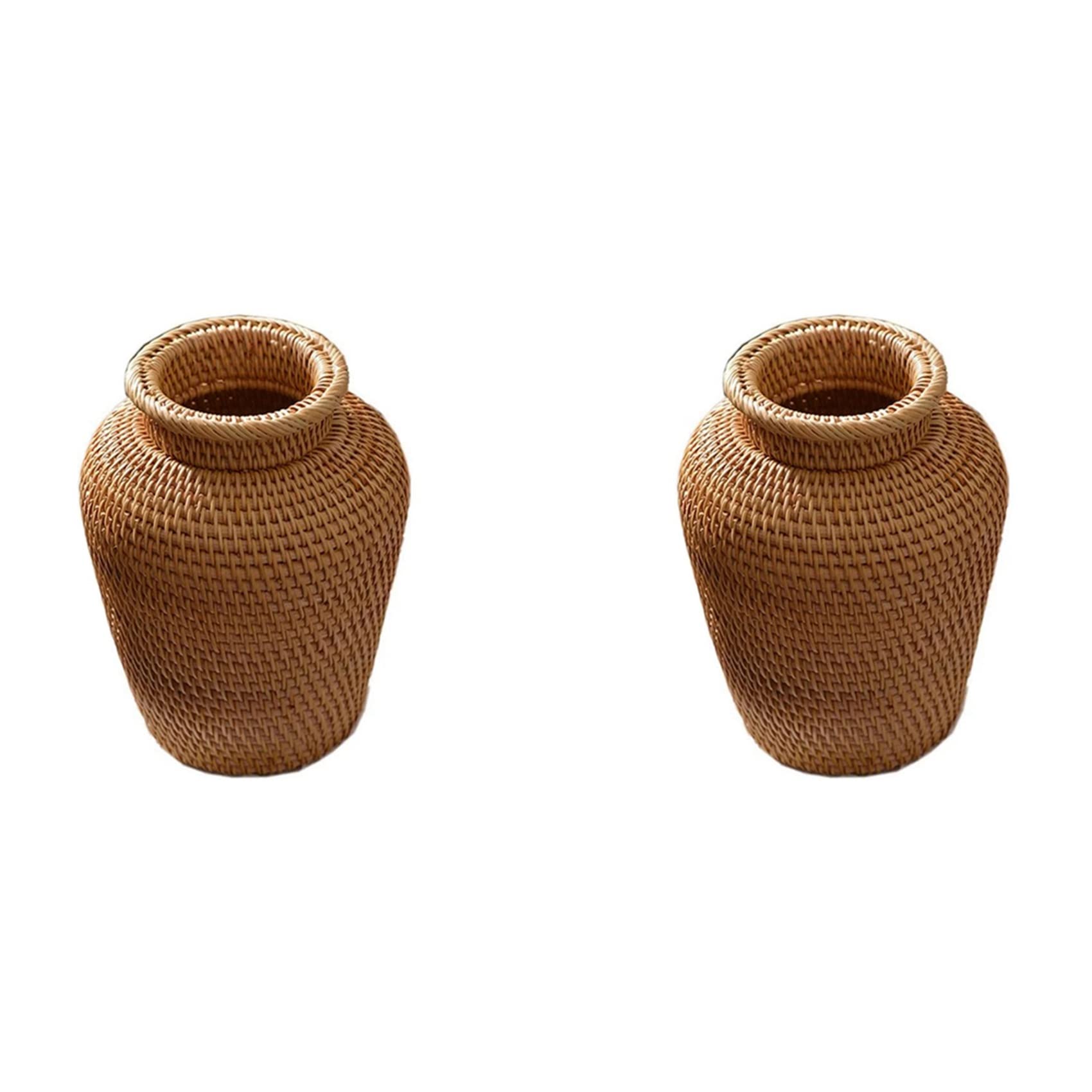 Panier en osier de rangement tissé main cache-pot suspendre en rotin