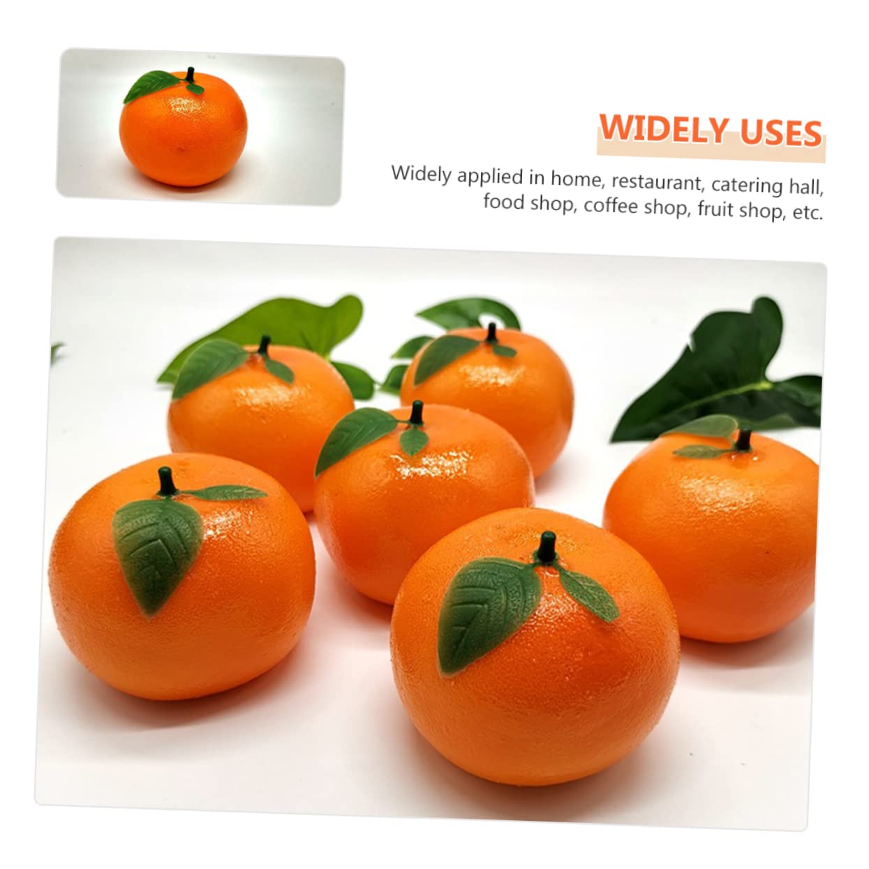 Gatuida 3 Sätze Künstliche Orange Party Fotografie-Requisiten Orangen Dekoration Gefälscht Wohnkultur Groß Simulationsfrucht Orangefarbenes Schlüssel Wahr Schaum 6 Stück * 3