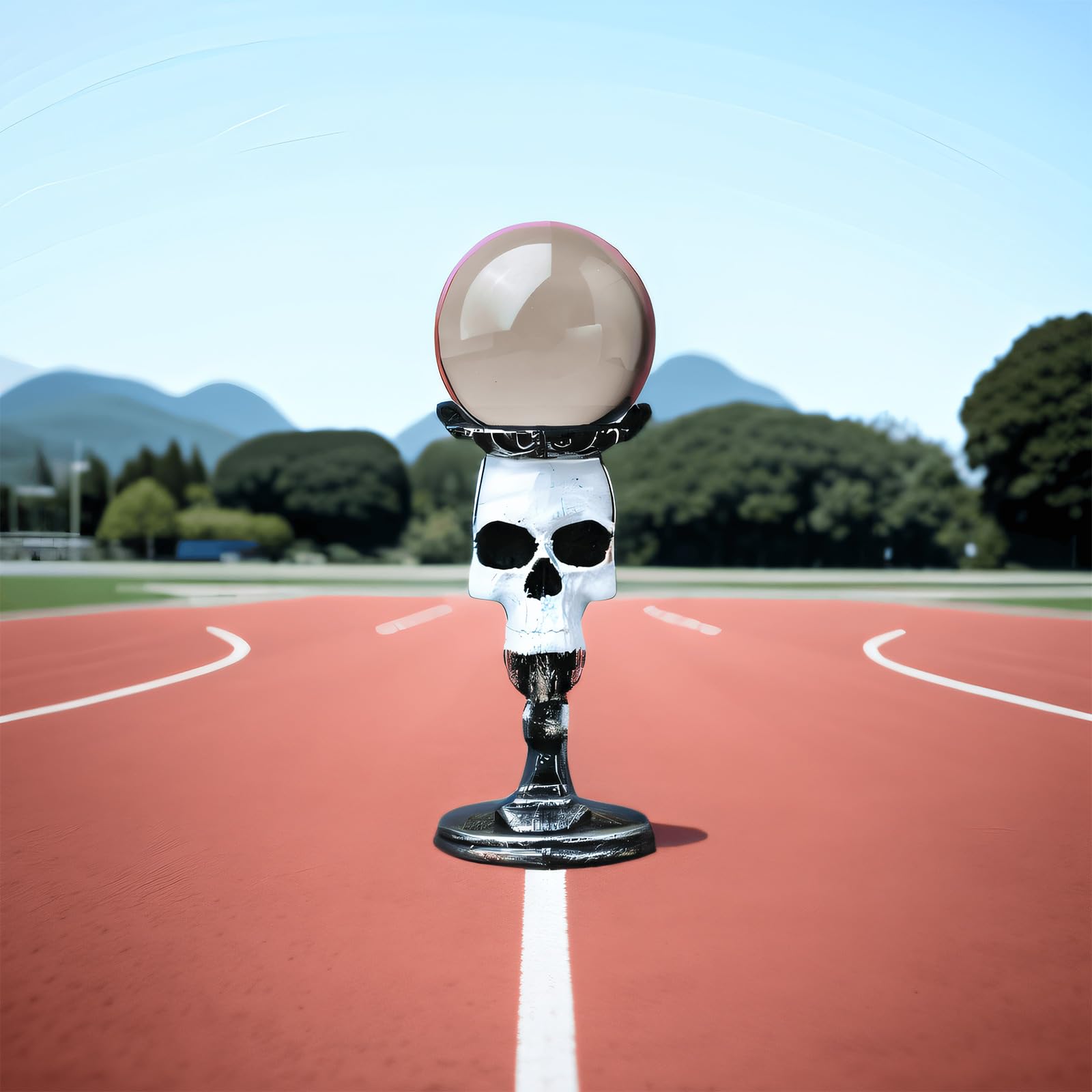 CJHDBAO Feng Shui Decor Crystal Ball Stand, Resin Skull Glass Orb Holder Base Decoration Crystal Sphere Holder Display for Home Office Ornament, for 1.18-2.36In Sphere