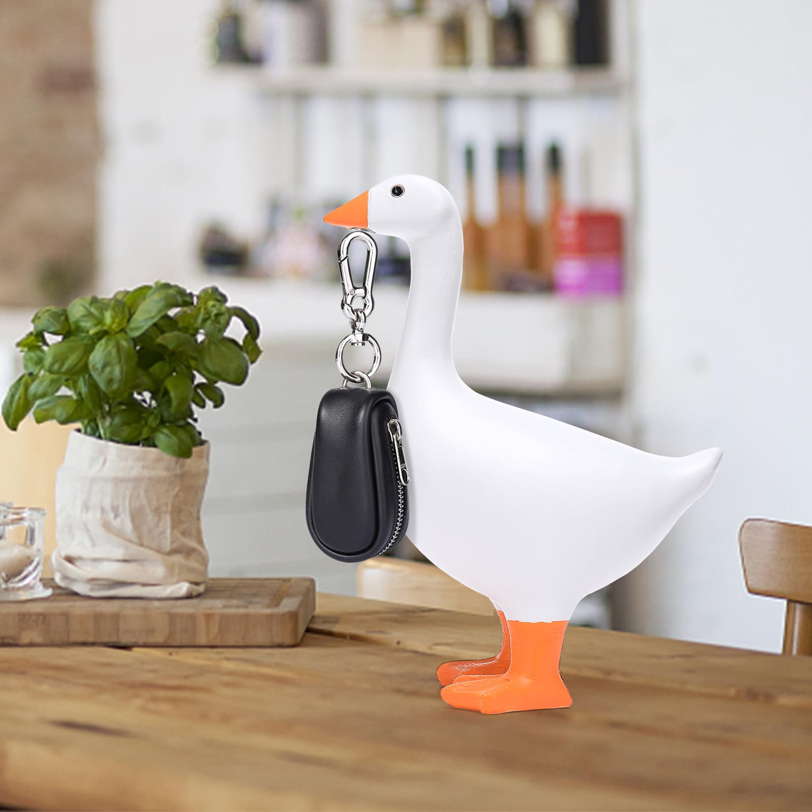 Magnetische Gans Sleutelhouder, Hars Gans Standbeeld voor Sleutelhanger