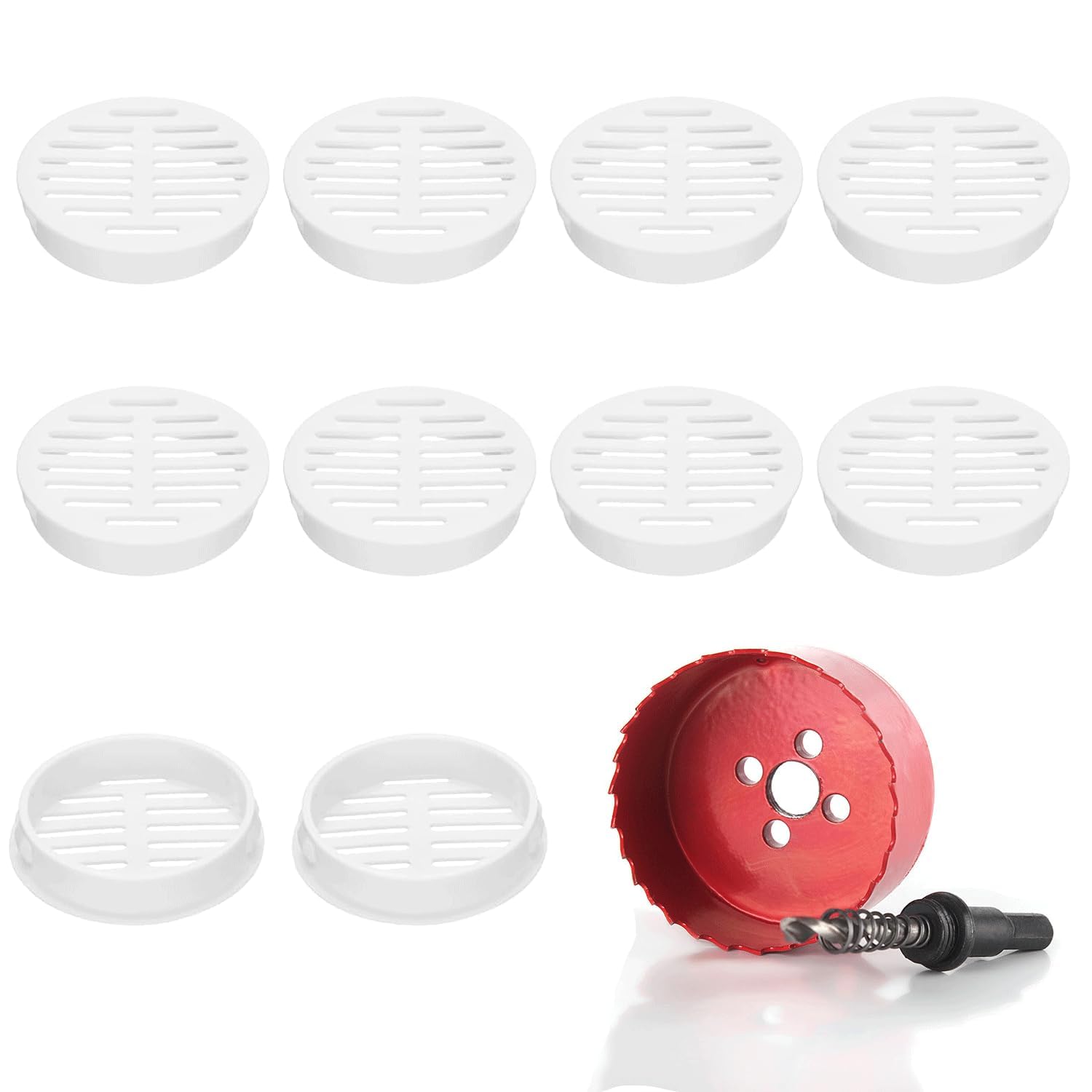 10-Pack 60mm Air Vents Circular Soffit Vents with Hole Saw
