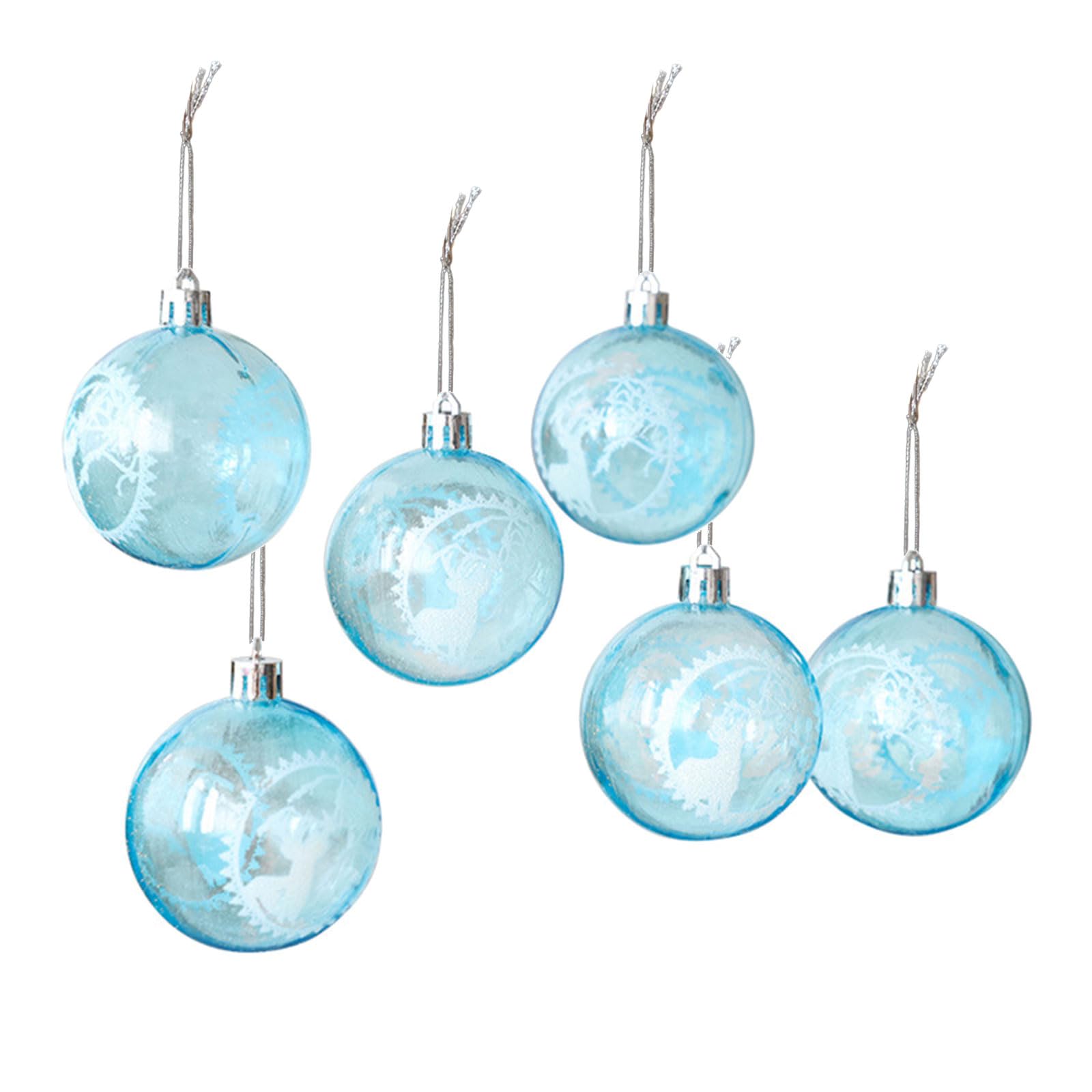 Shatterproof Holiday Decorations Clear Christmas Tree Ornaments Christmas Painted Snowflake Painted Tree Decorations