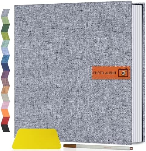 Popotop Large Photo Album Self Adhesive 4x6 5x7 8x10 Scrapbook Album DIY 40 Pages Picture Book,Gifts for Mom,Family Baby and Wedding,with Metal Pen and Plastic Board