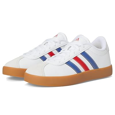 adidas Kids VL Court 3.0 Sportswear Shoes (Little Kid/Big Kid) Kids Shoes White/Team Royal Blue/Better Scarlet