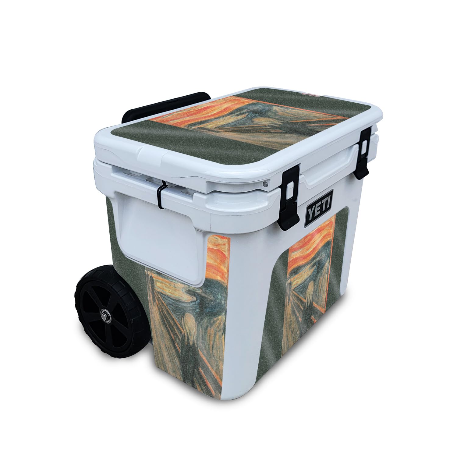 Glossy Glitter Skin Compatible with Yeti Roadie 32 Wheeled Cooler - The Scream - Premium 3M Vinyl Protective Wrap Decal Cover - Easy to Apply | Crafted in The USA by MightySkins