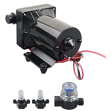 12V RV Water Pump 3.0 GPM 55 PSI w/Strainer & Pressure Bypass Switch 4008-101-A65 4008-101-E65 Camper Water Pump Diaphragm Pump GELUOXI