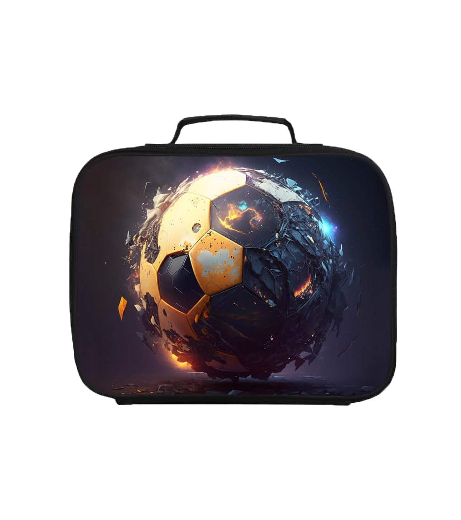 AnySmic Soccer Lunch Box for Boys Kids,Sports School Lunch Bag for Students, Soccer Player Meal Carrier for Travel Picnic Back to School Supplies, Fits Most of Bento Box