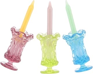ibasenice 3 Pçs Casa De Boneca Vela Castiçal Decoração Mini Brinquedo Mini Comida Brinquedos Acessórios De Decoração De Casa De Bonecas Decoração De Casa Decoração De Casa Miniatura Copo De