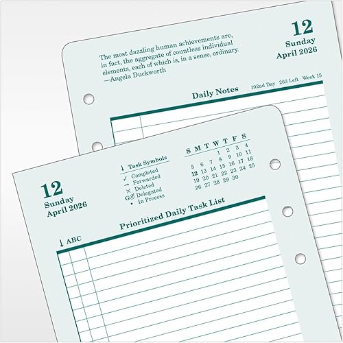 Miniatura 4 de FranklinCovey - Recambio original de planificador  Dos páginas por día - Con anillas (de bolsillo, abril 2026 - marzo 2027)