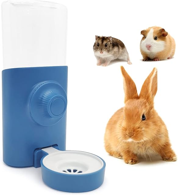 Rabbit Water Bottle [Blue, 600ml/21oz] Hanging Water Dispenser Feeder Cage Crate Hutch Bunny Puppy Cat Chinchilla Ferret Guinea Pigs Squirrel Hedgehog