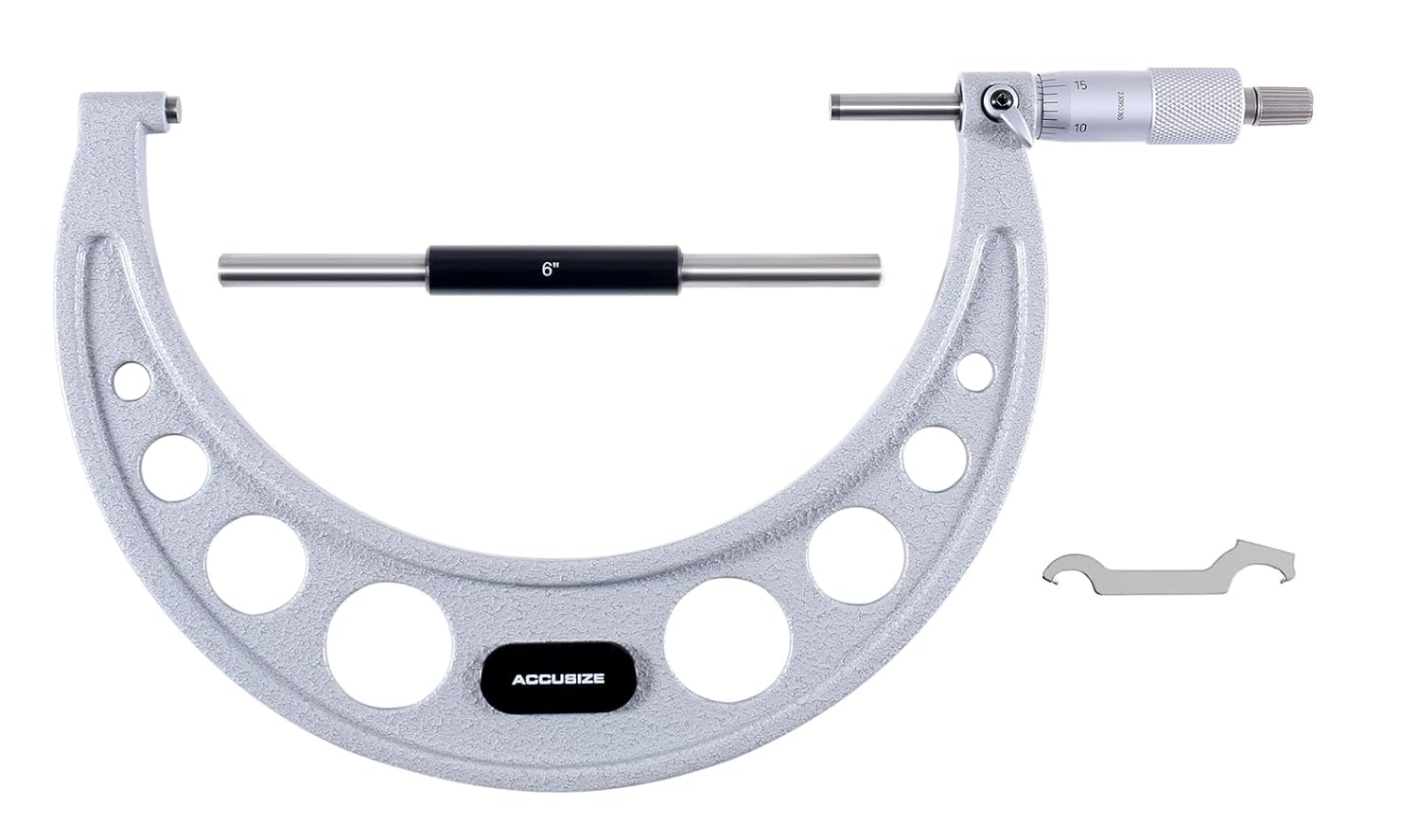 Accusize Industrial Tools 6-7'' Ultra-Precision Carbide Tipped M-Type Outside Micrometer, Resolution 0.0001'', Eg00-0007