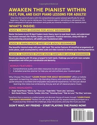 Independently Published Towin, Play Learn Piano For Adult Beginners: 3 Books In 1: Play Piano In 30 Days! thumb #1