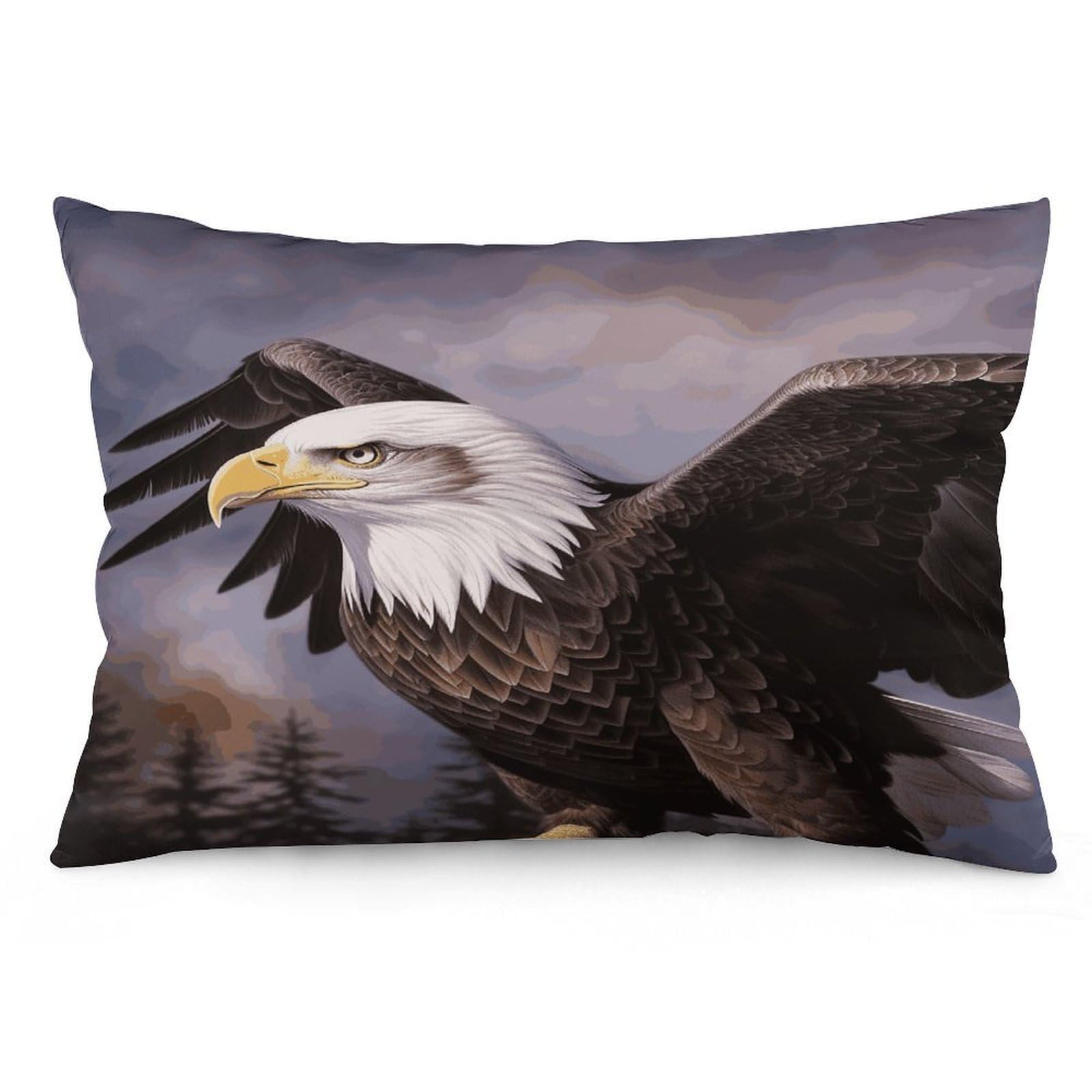 FekiLoot Bald Eagle Pillowcases Super Soft Cozy Lumbar Decorative Throw Pillow Covers Plush Pillow Shams with Zipper Double-Sided Decorative Pillows Shells for All Seasons