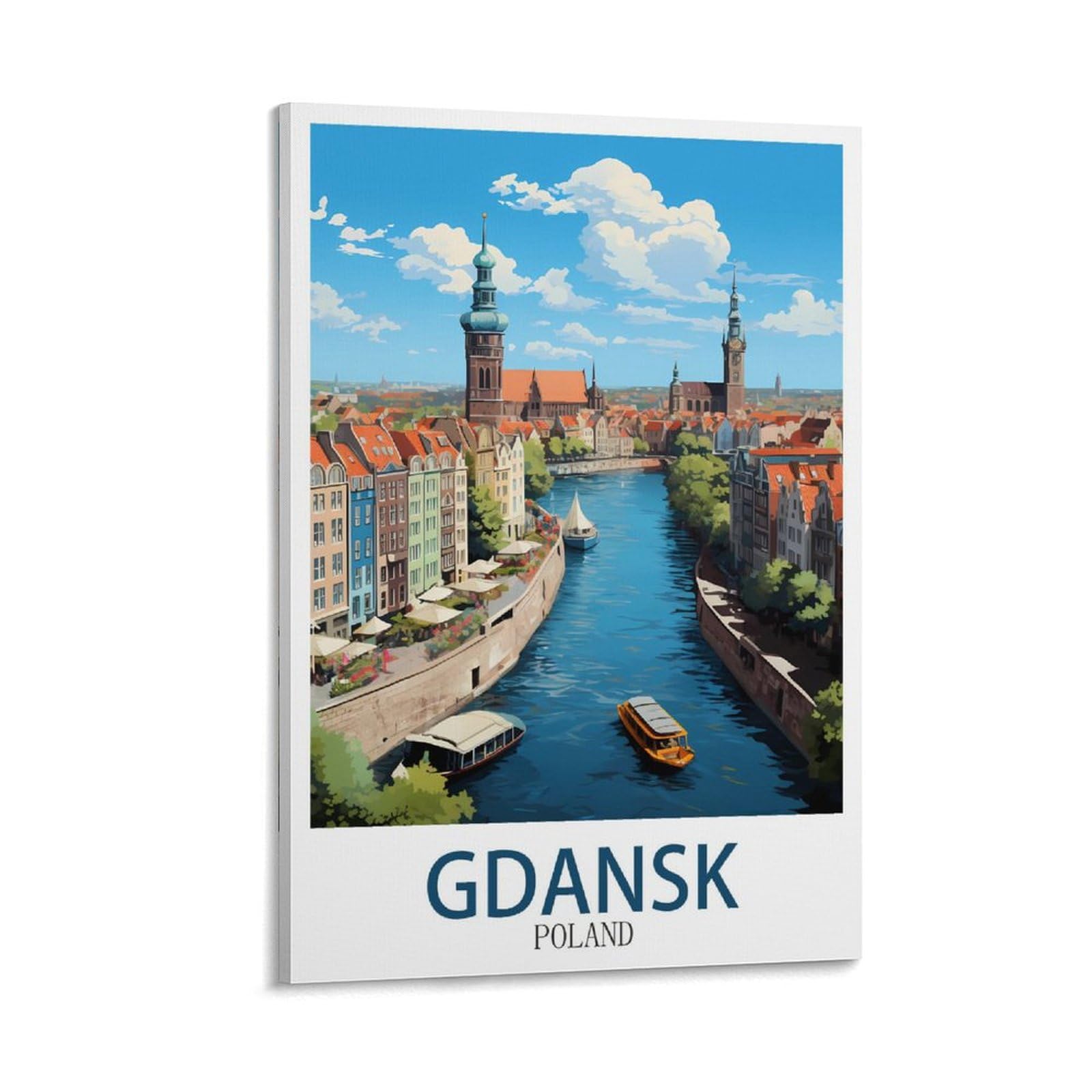 ZBBGGOZ Gdansk Poland Province Vintage Travel Poster 08x12inch(20x30cm) Canvas Wall Posters And Art Picture Print Modern Family Bedroom Decor