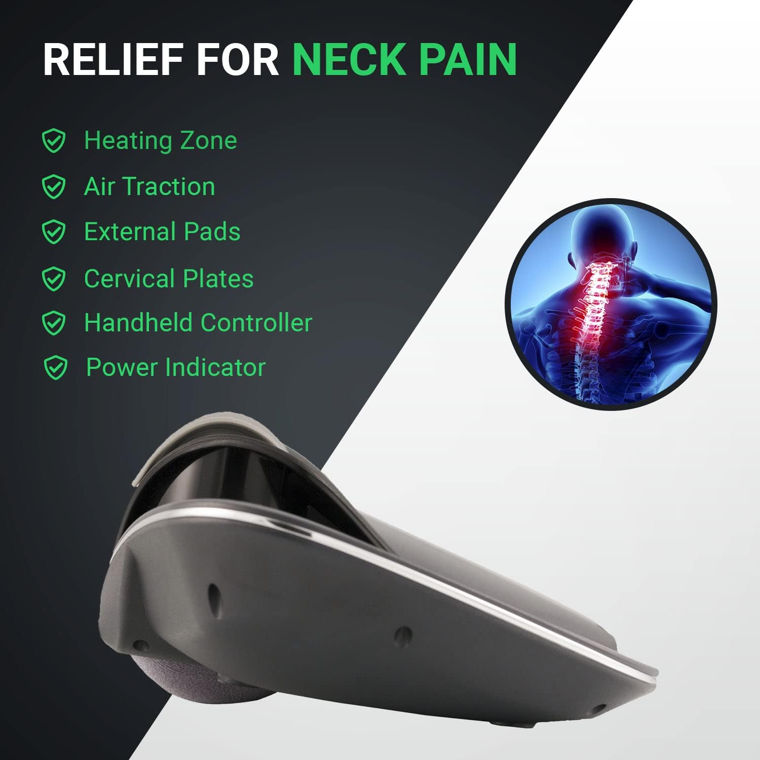 Neck Traction with Heat Therapy by Dynamic Wedge Cervical - Automatic Device, Multi-Function Programs, Adjustable Temperature - Neck Pain Relief, Stretcher - Image 3