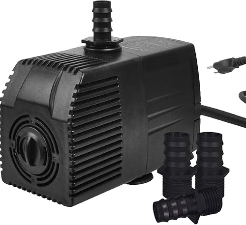 Simple Deluxe Bomba sumergible de 400 GPH 1500 LH 54 W con cable de 15 pies para pecera hidropónica fuentes estanques estatuas acuarios negro