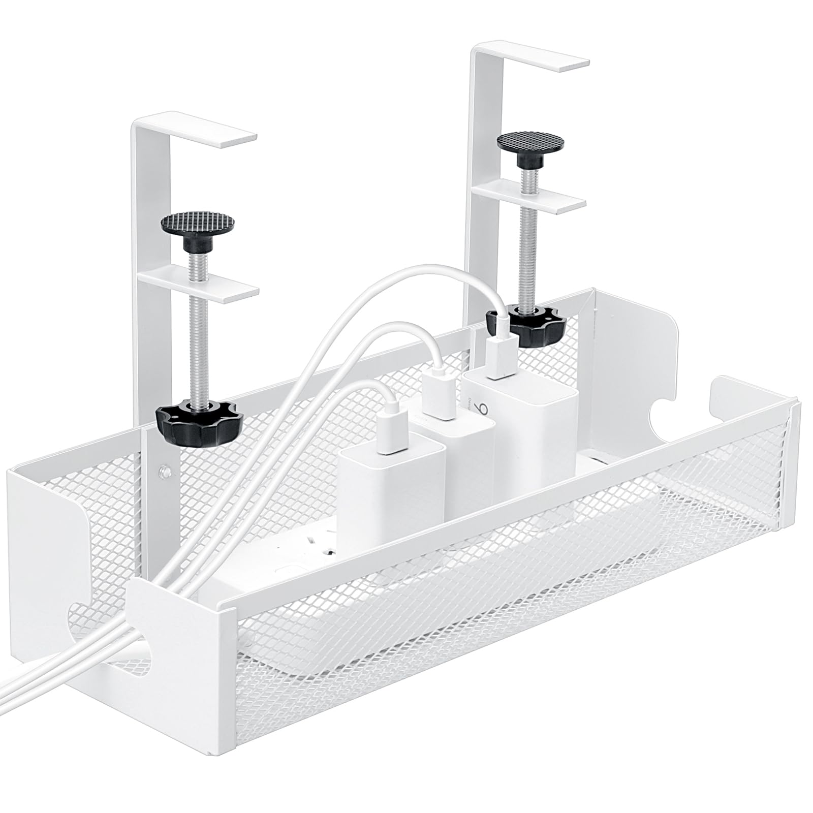 Cozary Organizador de Cables Escritorio Bandeja Sin Taladrar Blanco