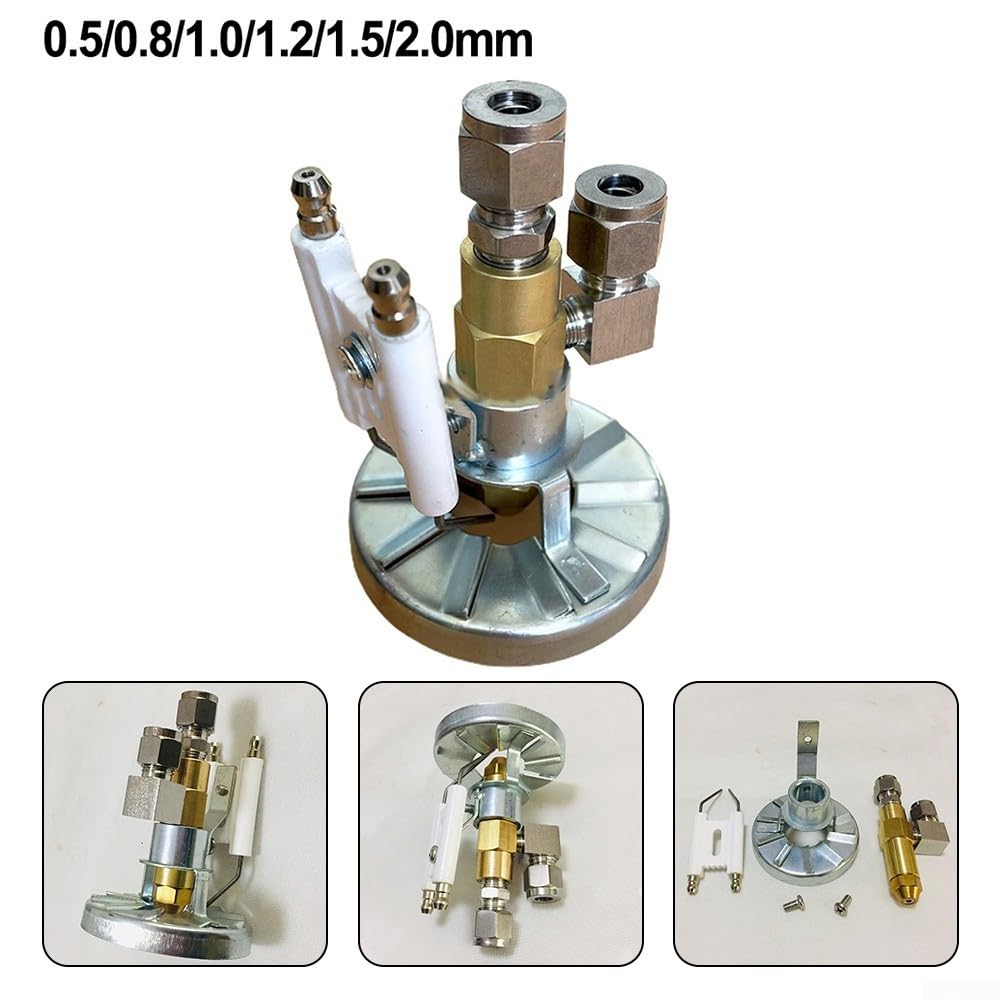 Honseadek Luftzerstäubende Altölbrenner-Düse mit Siphon-Layout, Messing-Aluminium-Konstruktion, 0,5–2,0 mm, Öffnungsgrößen für Schweröl (0,5 mm)