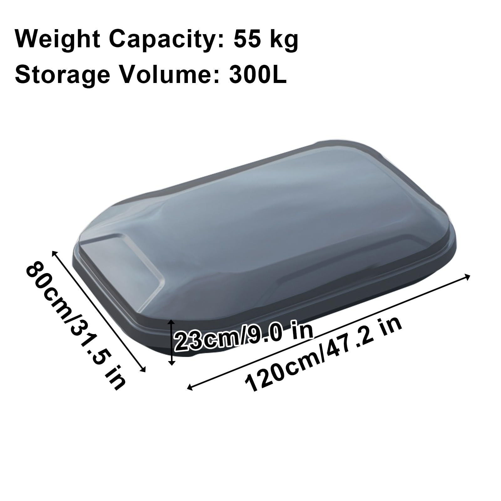 Coffre de Toit De Voiture, Capacité de 300L avec Serrure de Sécurité, Porte-Bagages de Toit Rigide et Étanche pour Voiture, Break, SUV(White)