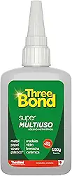 Super Cola Instantânea ThreeBond 100g | Bico Antientupimento | Cola Plástico, Metal, Borracha, Madeira, Vidro