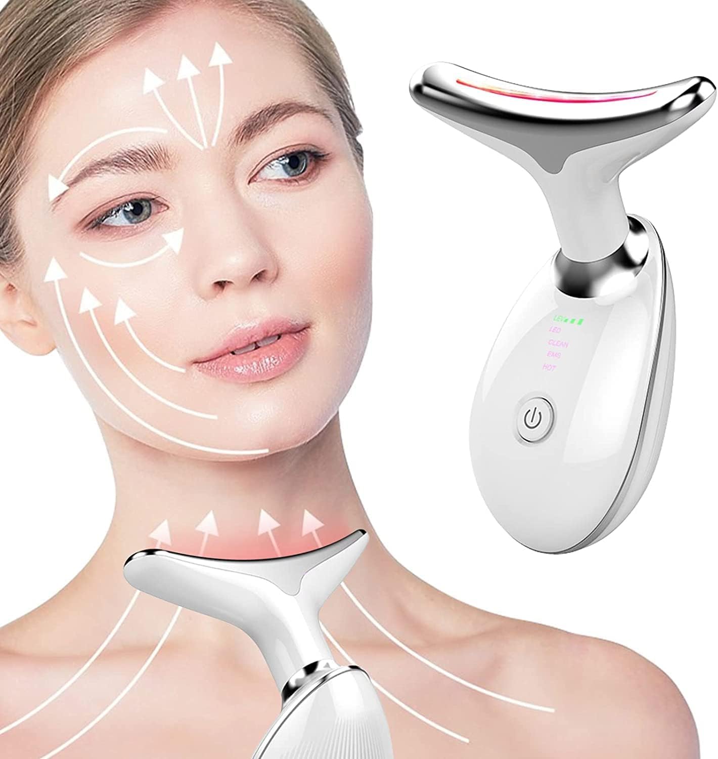 Mantra Impex Facial Massager for Face and Neck, Face culpting Wand with 7 Color, Red-Light-Therapy-for-Face and Neck Tool for Skin Care,Skin Touch Metal Sensor (White)-image-17