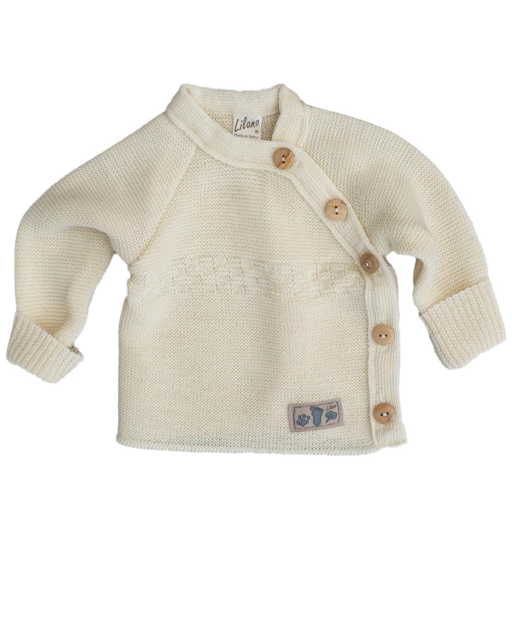 Lilano, Merino Wrap Jumper, 100% Wool (kbT), natural, 74