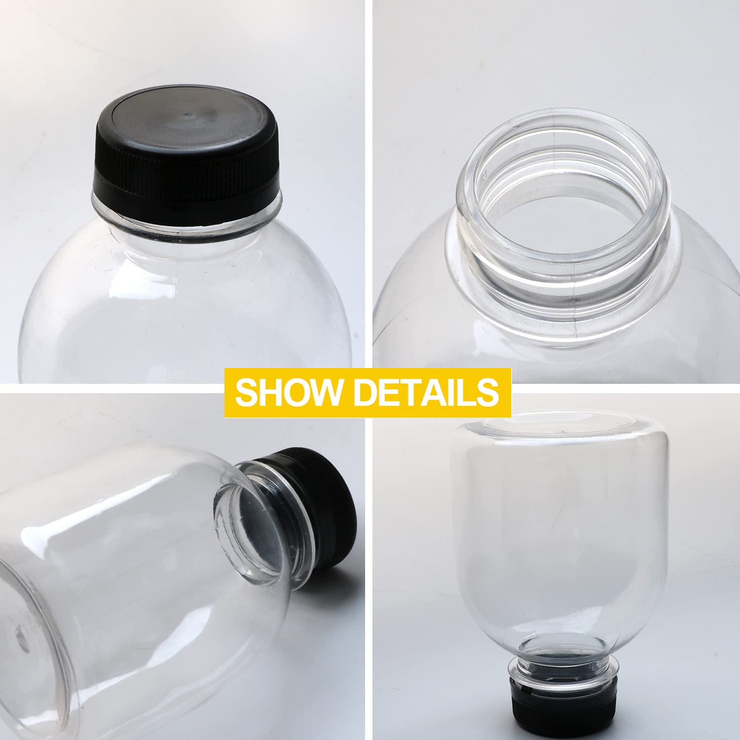 Buy 12oz / 350ml Reusable Plastic Bottles Clear Disposable Containers