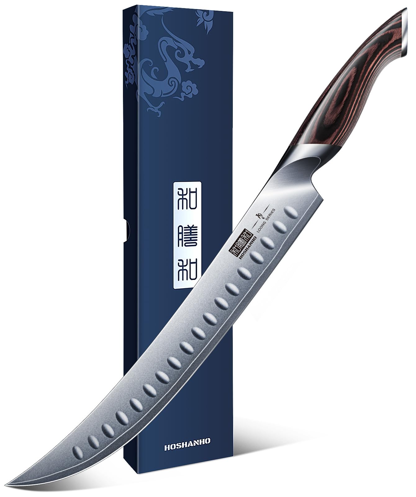 HOSHANHO Carving Slicing Knife 10 Inch Japanese High Carbon Steel Brisket Knife with Ergonomic Pakkawood Handle Razor Sharp