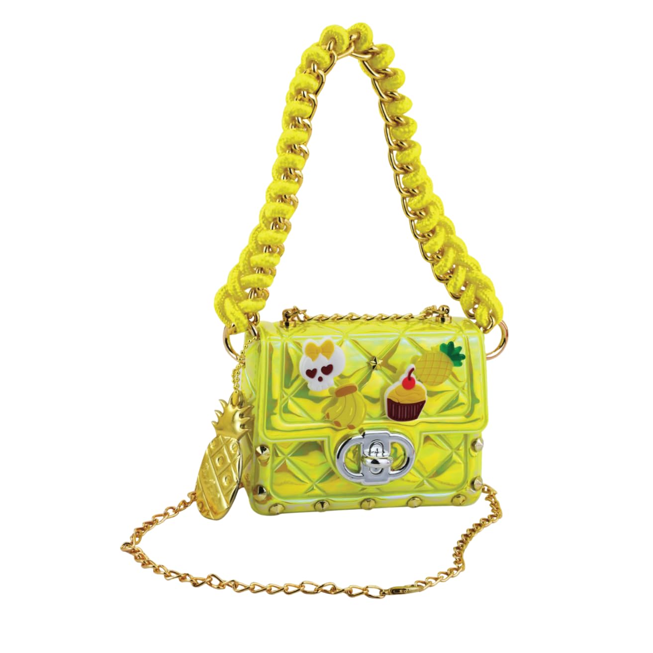 My Vibe DIY Mini Bag Pineapple Star for Kids & Tweens, Customisable Fashion Craft Kit Collection with 8 Wearable Styles, Mini Crossbody Accessory Gift Ages 6+