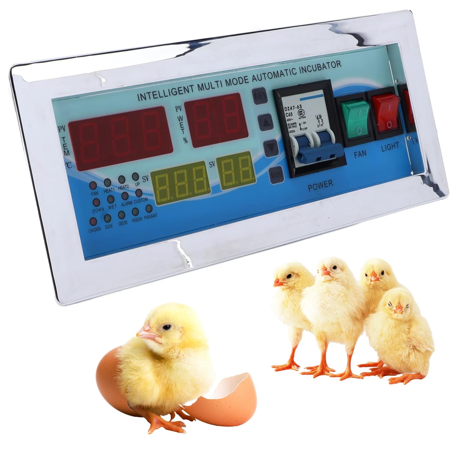Egg Incubator Controller 110V Microcomputer Automatic Intelligent Temperature Humidity Control Thermostat for Chicken Quail Pigeons (#1)