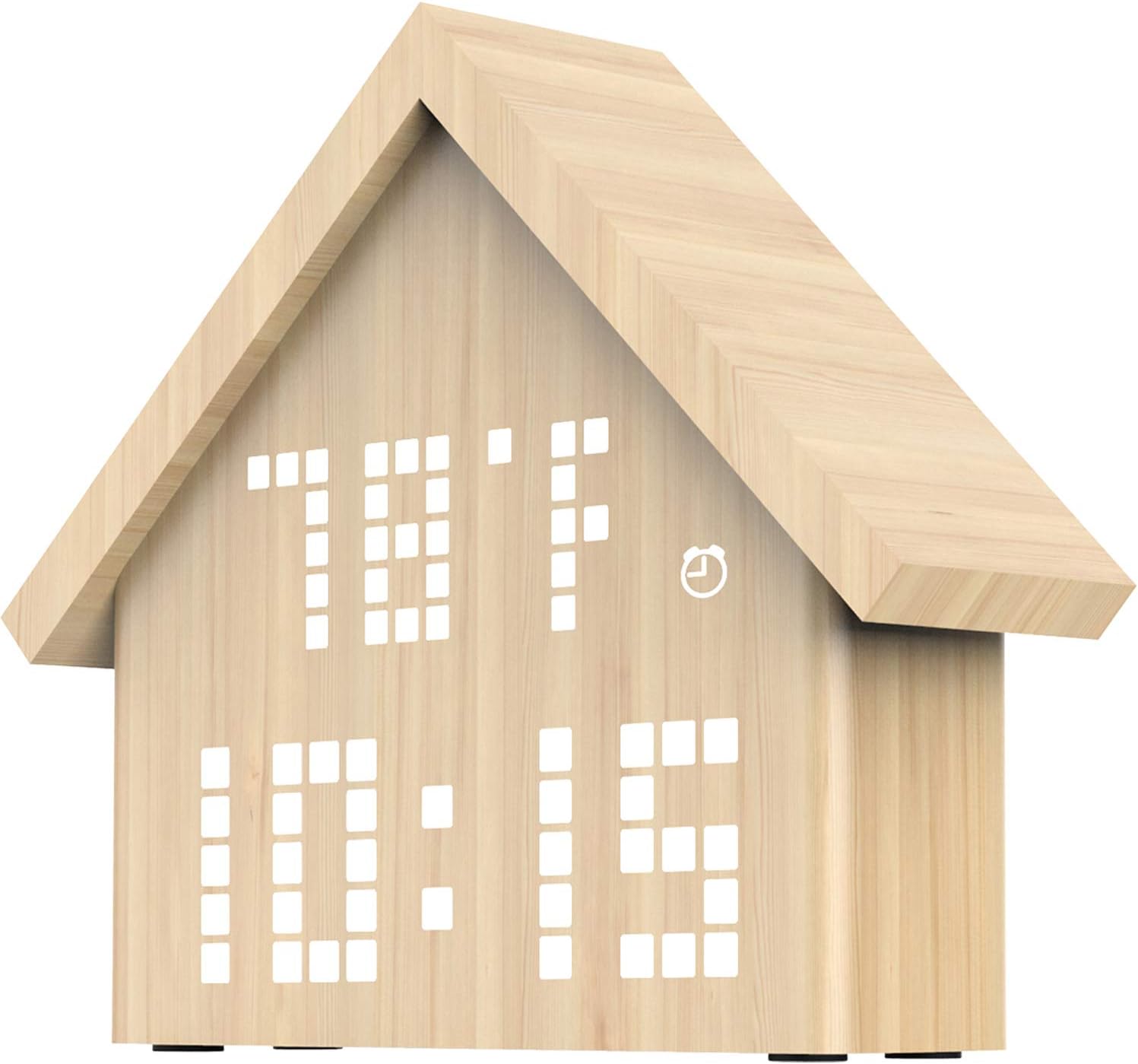 HENGQIANG Wooden alarm clock, adjustable brightness wooden alarm clock, can be placed in the bedroom, office wooden LED digital alarm clock
