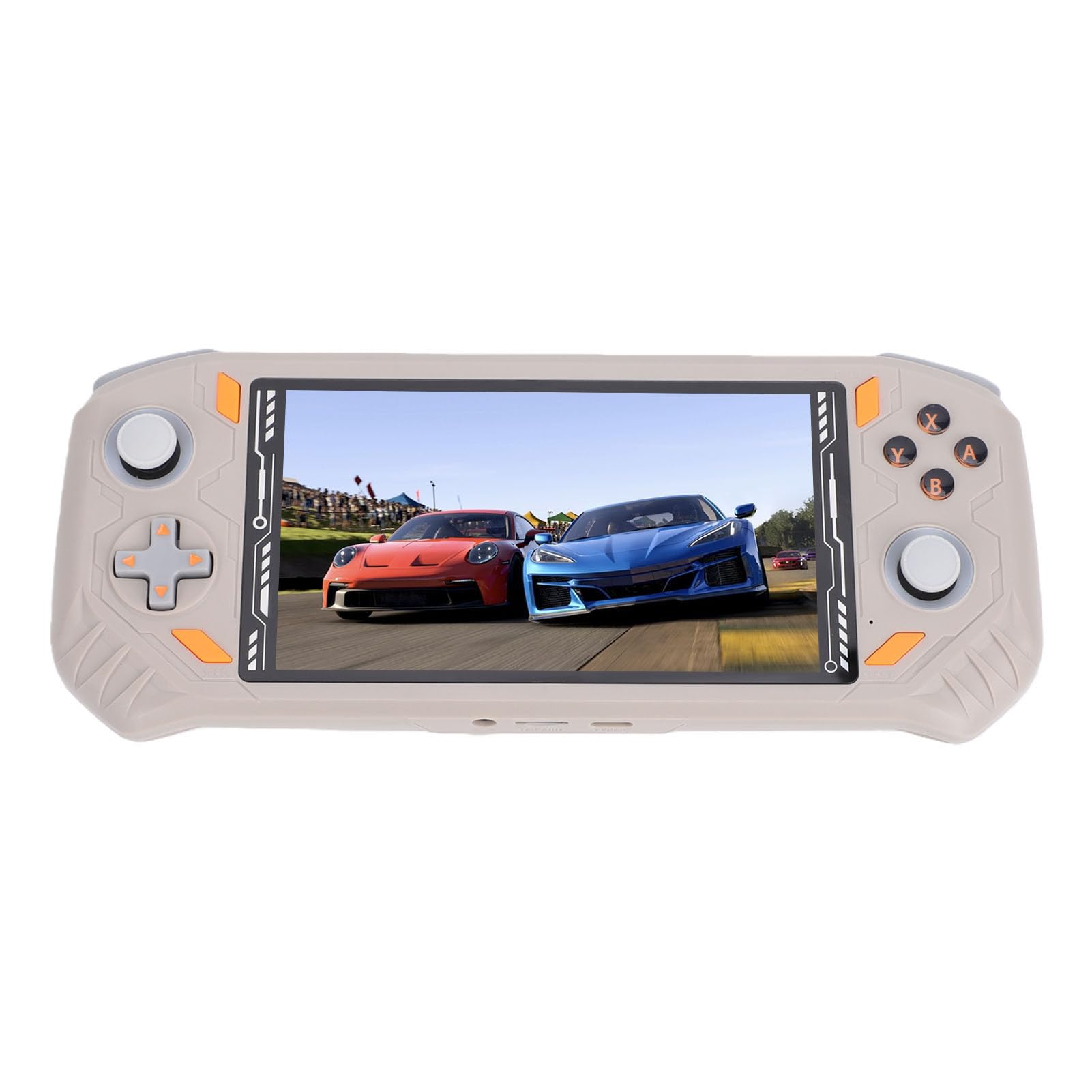 Handheld-Spielekonsole, Tragbarer Gaming-Player mit 5,5-Zoll-Bildschirm, RK3562 Quad-Core-Chip und HD-Multimedia-Schnittstelle, für Gaming-Enthusiasten (Beige)