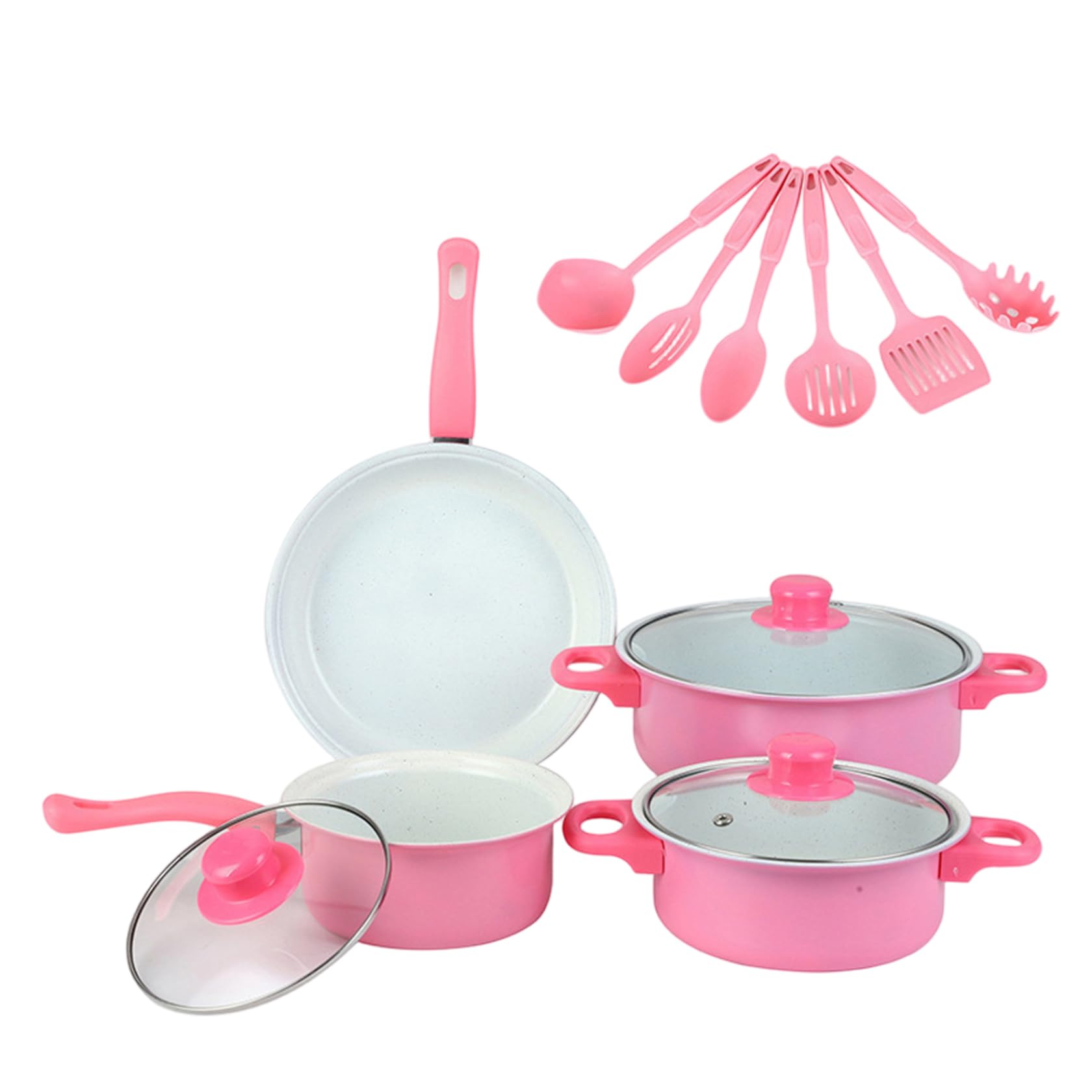 Perodlly Nonstick Cookware Set, 13-piece Nonstick Cookware Set, Non Stick Pots And Pans With Frying Pan, Saucepans, Milk Pot & Utensils For Home Cooking, Style-1.