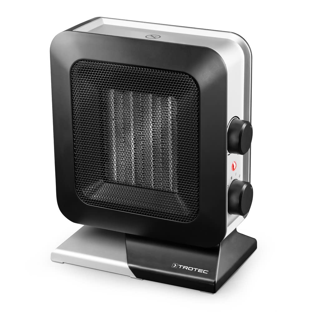 TROTEC TFC 13 E Termowentylator ceramiczna dmuchawa grzewcza 2 stopnie grzania 700 W i 1400 W do pomieszczeń do 20 m²/50 m³ w kolorze czarnym i energooszczędny