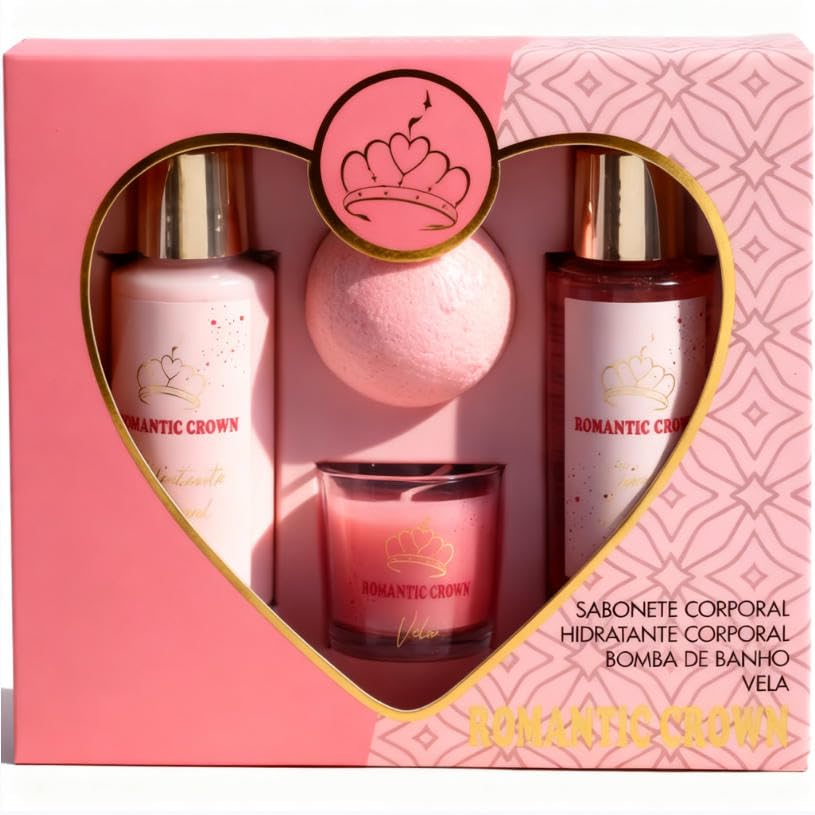 Romantic Crown Kit Presente Feminino, Presentes para Mãe, Esposa, Avó, Filha, Namorada, Sogra, Irmã, Dia das Mães, Natal, Aniversário, Conjunto Cesta para Presente SPA Aromaterapia Banho
