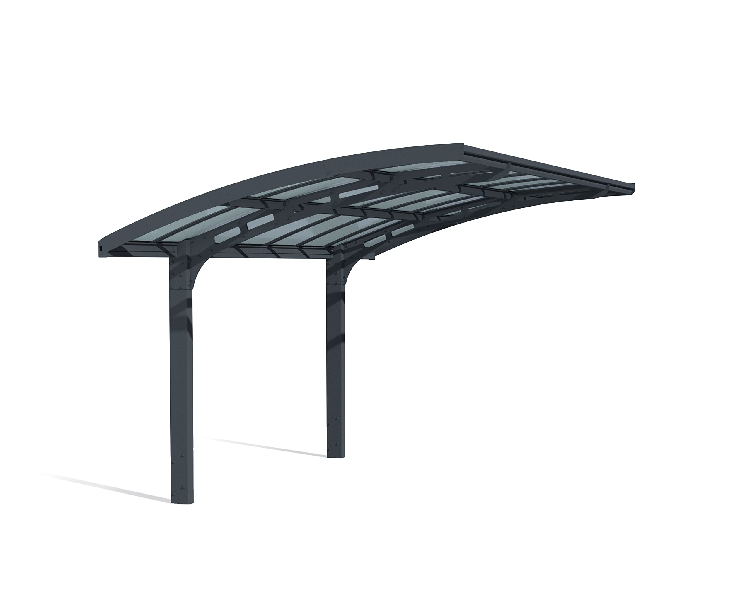 Canopia by Palram Carport Bausatz Arizona Breeze 5000 495 x 289 cm Einzelcarport Polycarbonat in Grau für PKW aus rostfreiem Aluminium