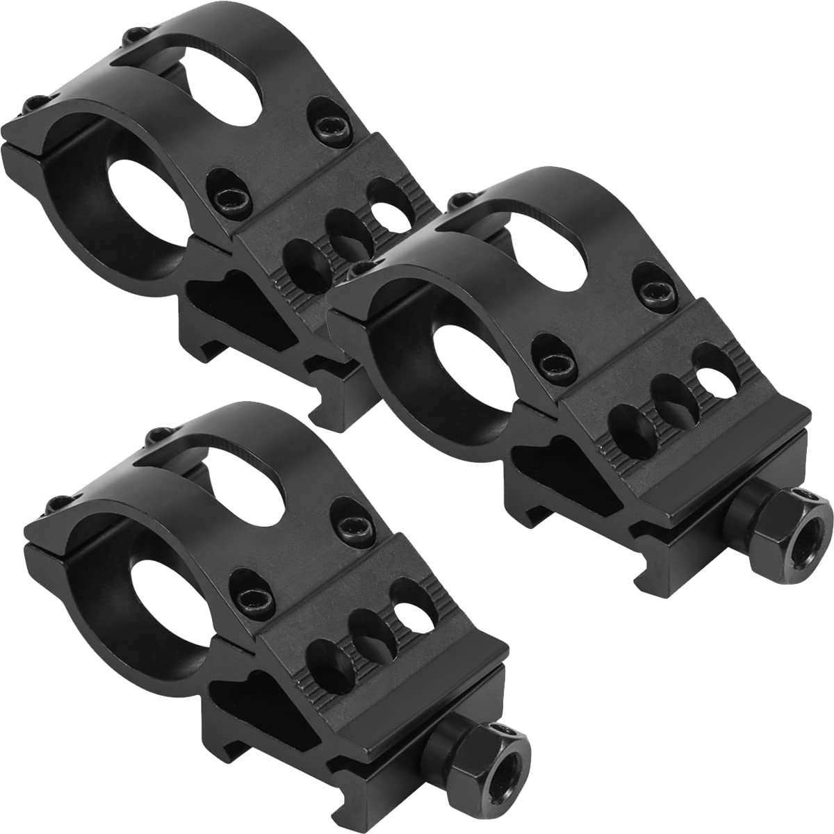 Gogoku Offset Flashlight Mount 3-Pack Tactical Outdoor 1” Mounts Fit for 20mm Rail