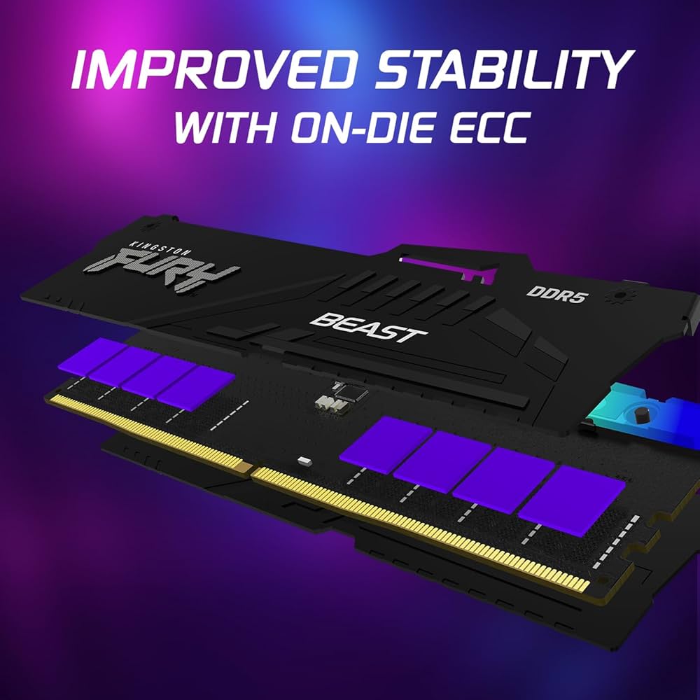 FURY Beastブラック 32GB (16GB×2枚組） Kingston Fury Beast 32GB (2x16GB) 5600MT/s DDR5 CL40 Desktop