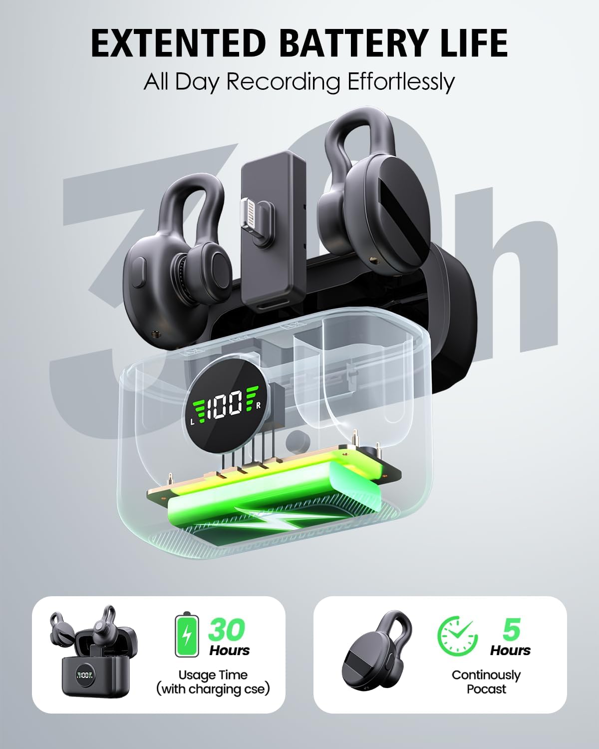 ZVVN Mini Wireless Microphone with Lightning Plug for iPhone, Lavalier Microphone with Noise Cancellation, 30H Battery, for Video Recording, Podcast, YouTube, TikTok, Live Streaming - Image 4