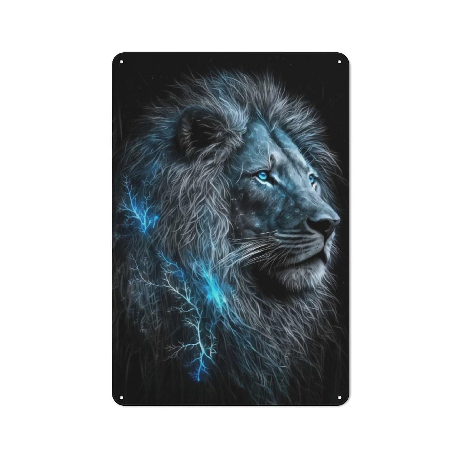 Magic Frost Lion Metal Wall Sign 30x20cm, Vintage Home Bar Decor for Pub, Home Bar, Shed Or Man Cave