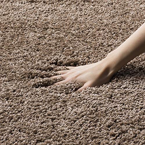 Image of CD Carpet Anti Slip Shaggy Fluffy Fur Rugs and Carpet for Living Room Bedroom Kids Room Plain Circle Carpets for Home with 2 Inch Thickness (Color Beige Size 7x7 Feet Round)