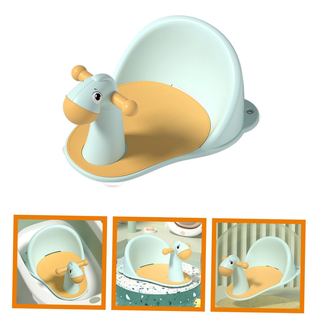 Didiseaon Silla de Baño para Niña Antideslizante con Ventosas Fuertes Asiento con Drenaje Fácil de Limpiar Soporte Estable para Bebés Color Azul para Ducha y Bañera
