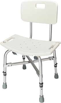 Medical Shower Chair Bath Seat,SPA and Bathtub Seat with 6 Adjustable Heights, Bath Stool with Removable Back, Medical Bench for Patient,White