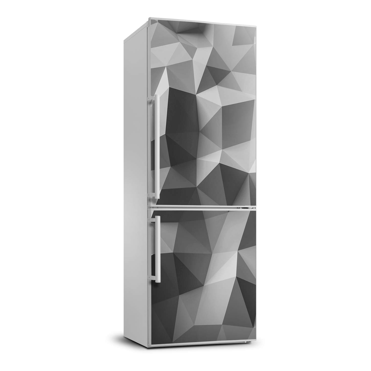 Autocollant frigo pour masquer les rayures et décorer votre cuisine avec des triangles